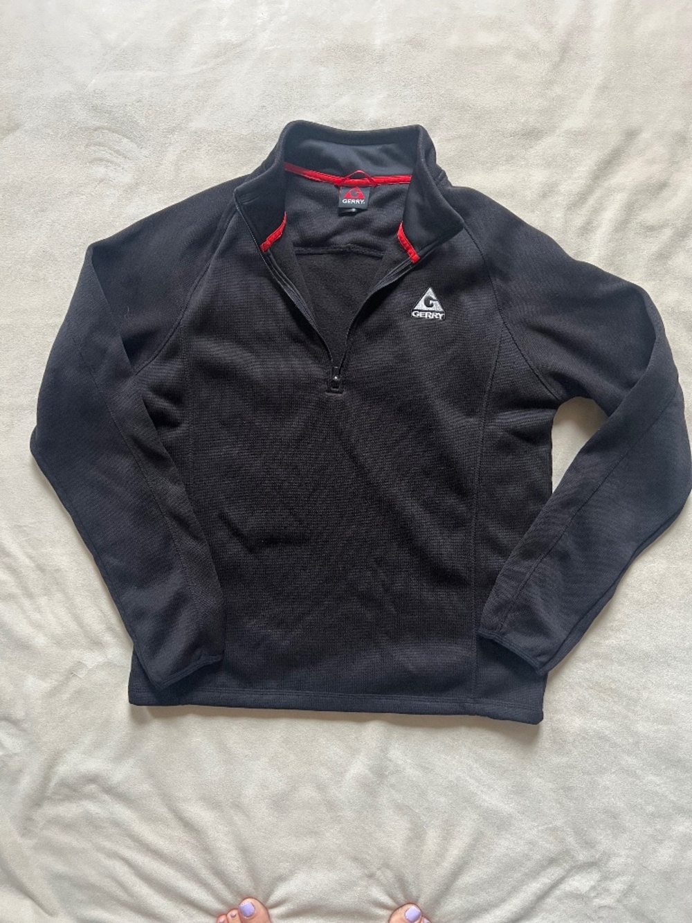 Gerry Tech-Wear Men's Half Zip Fleece Pullover Black Size M